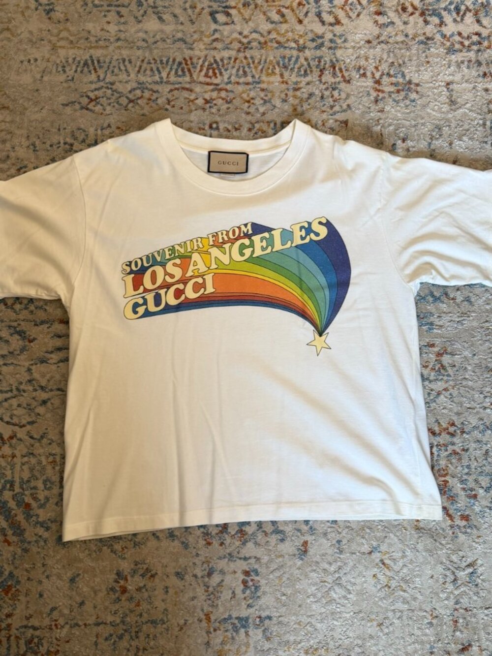 Gucci Los Angeles Rainbow Graphic Tee L